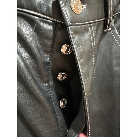 Free People We The Free Mystic Black The It Factor Vegan Faux Leather Pants 8 - Picture 3 of 6